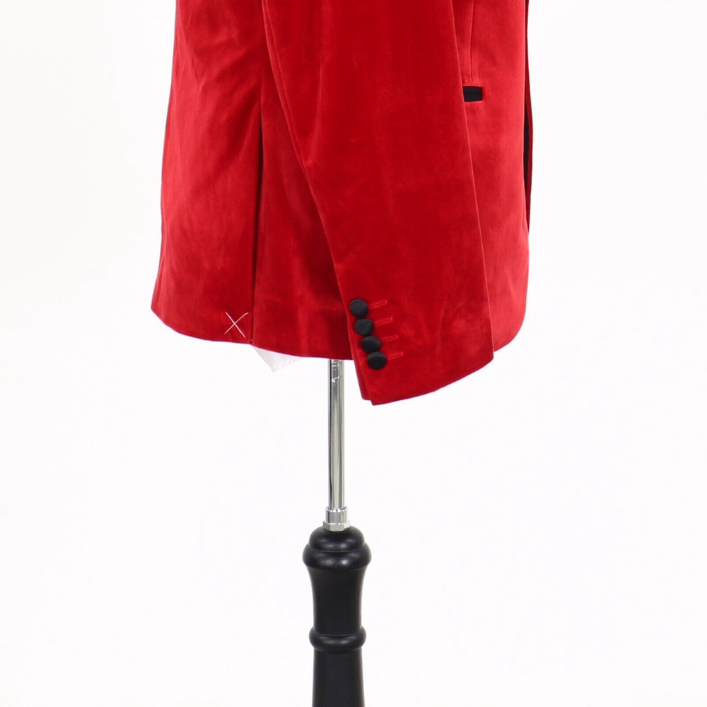 NEW J. Ferrar Slim 36R Red Velvet 1-Button Blazer Tuxedo Jacket W068 - Picture 4 of 8